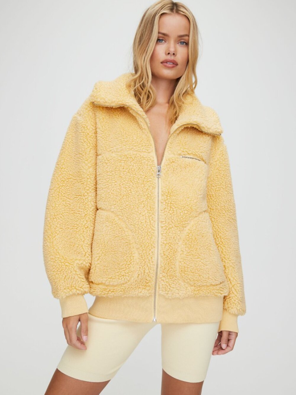 NEW Aritzia Wilfred Free Zip-up Teddy Jacket, Size S